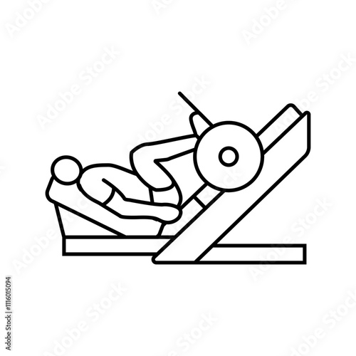 leg press fitness exercise line icon vector. leg press fitness exercise sign. isolated contour symbol black illustration