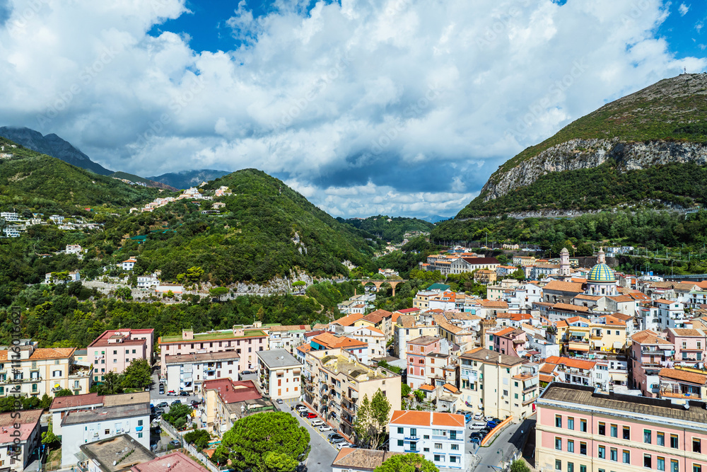 Vietri sul Mare from a drone, Amalfi Coast, Salerno, Campania, Italy Vietri sul Mare from a drone, Amalfi Coast, Salerno, Campania, Italy