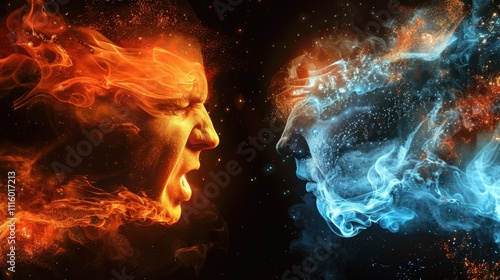Furious Disagreement: A heated argument where one person becomes intensely upset, reacting with anger and possibly aggression, escalating the confrontation.
