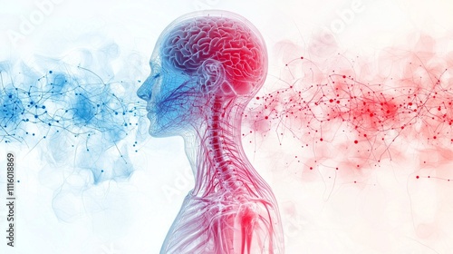 artistic illustration depicts autonomic nervous system showcasing sympathetic and parasympathetic pathways vibrant colors blending accuracy creativity educational use.