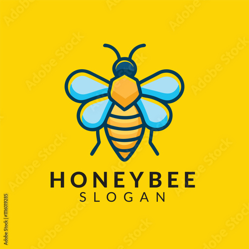 Creative bee honey logo design vector concept template illustration