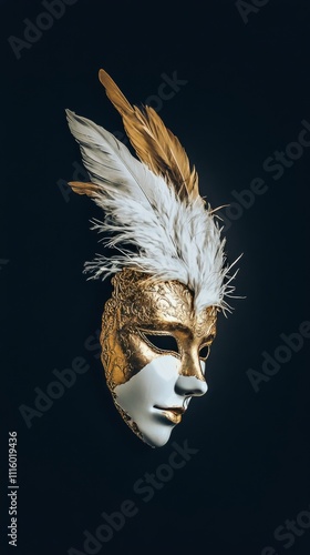 Decorative mask with feathers showcasing artistry and creativity in design