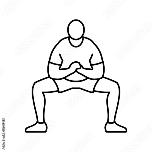 sumo squats fitness exercise leg line icon vector. sumo squats fitness exercise leg sign. isolated contour symbol black illustration