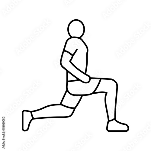 walking lunges fitness exercise leg line icon vector. walking lunges fitness exercise leg sign. isolated contour symbol black illustration