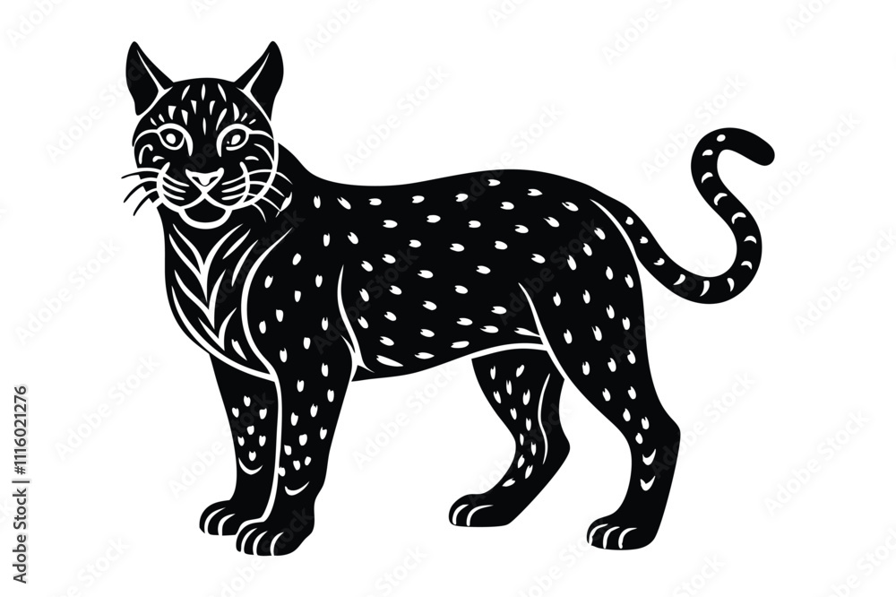 Obraz premium bobcat silhouette vector illustration