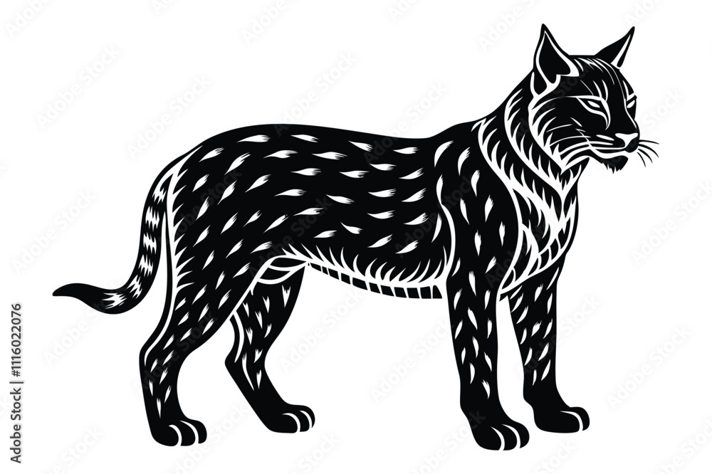 Fototapeta premium bobcat animal silhouette style vector illustration art white background