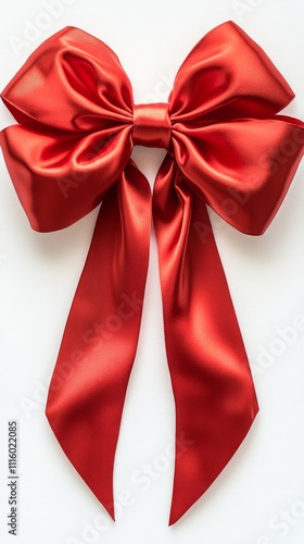Elegant red satin bow suitable for gift wrapping or decoration needs