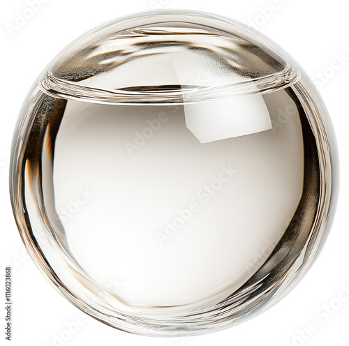 Clear glass sphere with reflective surface photo