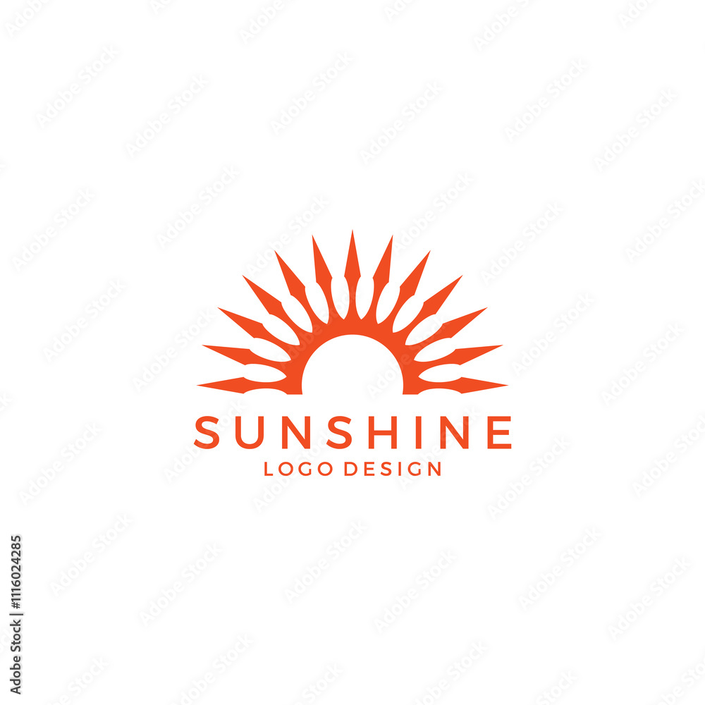 Fototapeta premium Sunshine Logo Vector. Sunset Icon Design