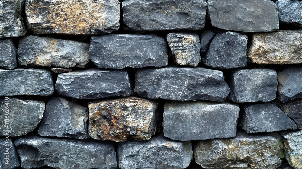 Fototapeta premium Closeup of a Stone Wall with Rough Texture