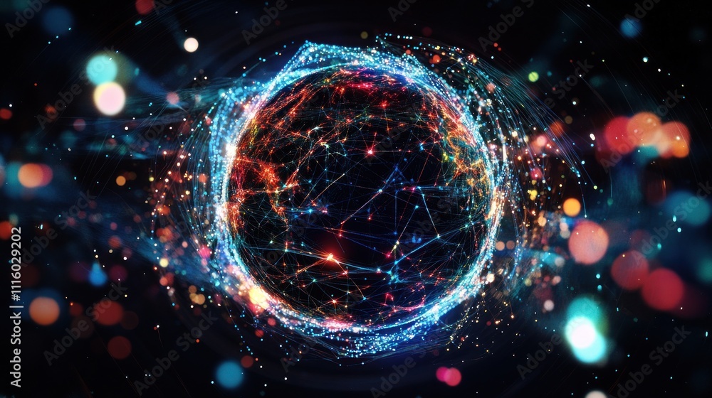 Obraz premium Abstract Globe with Network Connections