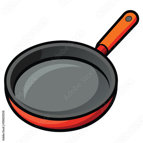 frying pan clipart cartoon style vector