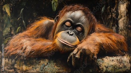 Orangutan in Motion Sketch Beautiful Pencil Art Image Ideas photo