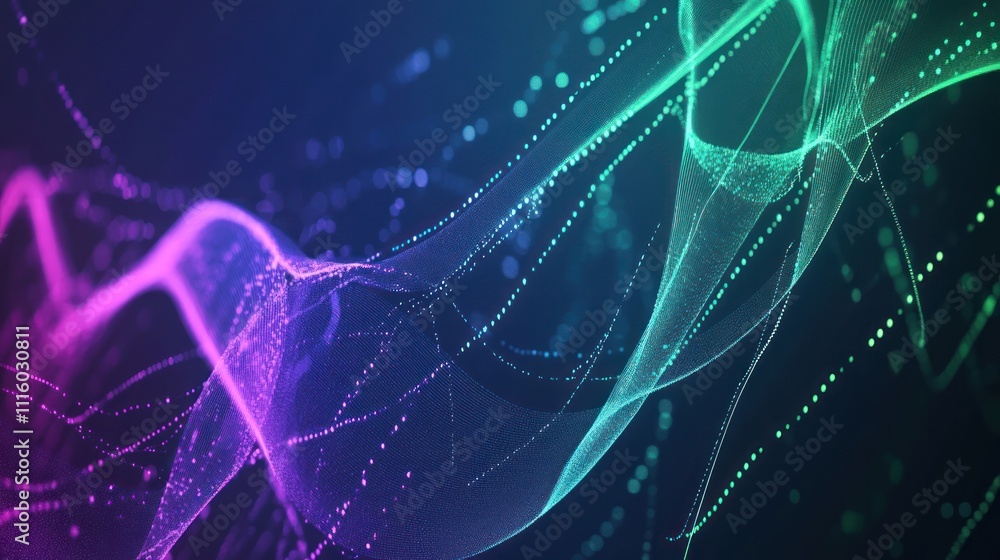Abstract Digital Art: Flowing Neon Lights Abstract Digital Art: Flowing Neon Lights