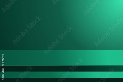 Green gradient stage background, platform step and stage podium with shadow. Vector illustration design for theatre, product display, presentation.
