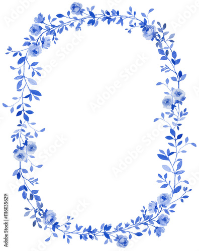 Blue floral wedding decor arch composition