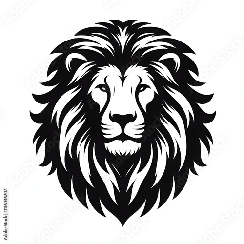 Lion head  silhouette vector with white background png