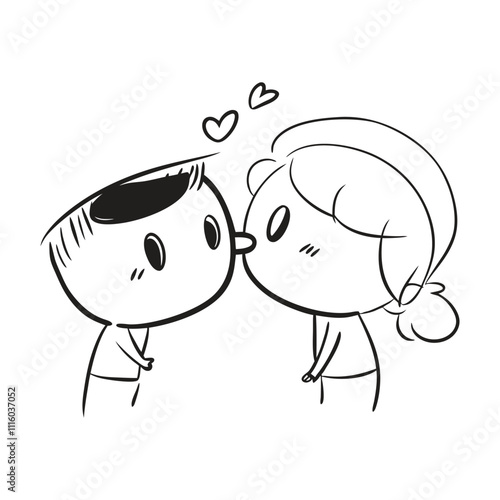 Romantic cute couple vector illustration