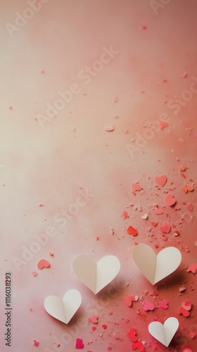 Heart shaped decorations and glitter create a romantic atmosphere for celebra...