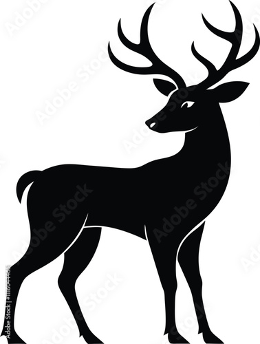 deer silhouette vector with a white background