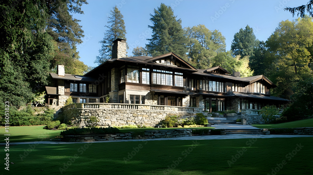 Craftsman Estate Home with River Views and Stone Walls, Portland Heights Estate Craftsman Estate Home with River Views and Stone Walls, Portland Heights Estate