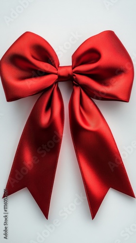 Elegant red satin bow suitable for gift wrapping or decoration needs