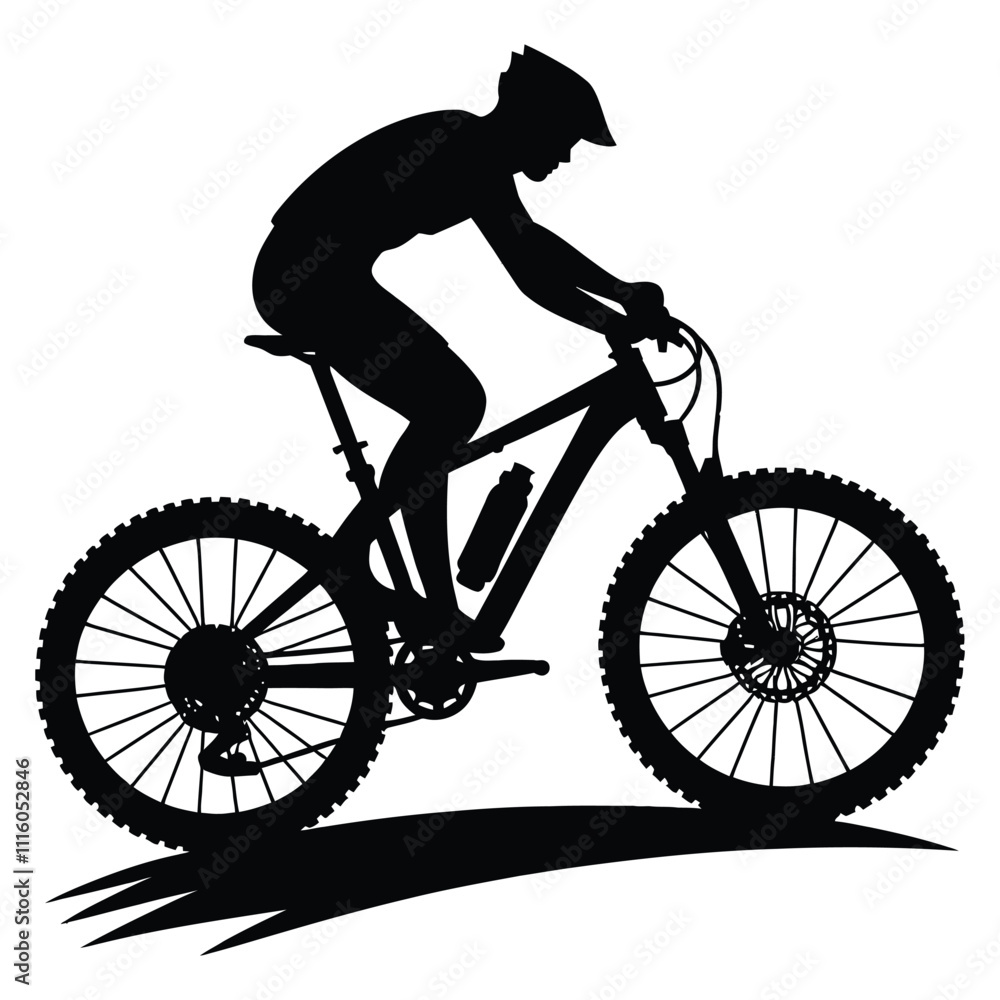 Naklejka premium silhouette of a biker