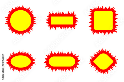 hot sale price tag fire background set