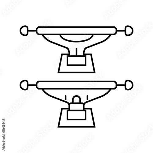trucks skate sport line icon vector. trucks skate sport sign. isolated contour symbol black illustration
