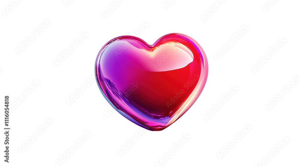 Glossy red and purple heart showing love and affection on transparent background Glossy red and purple heart showing love and affection on transparent background