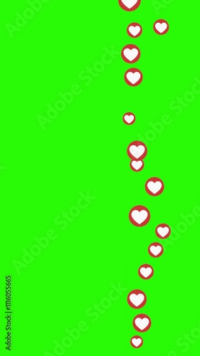 love heart click vertical looping 4K video animation for social media