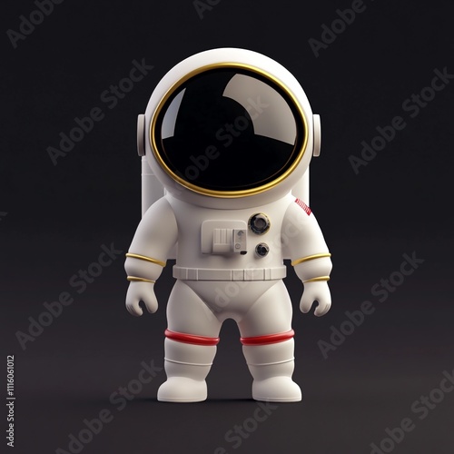 3D Astronaut Icon: Space Explorer in High Tech Suit photo