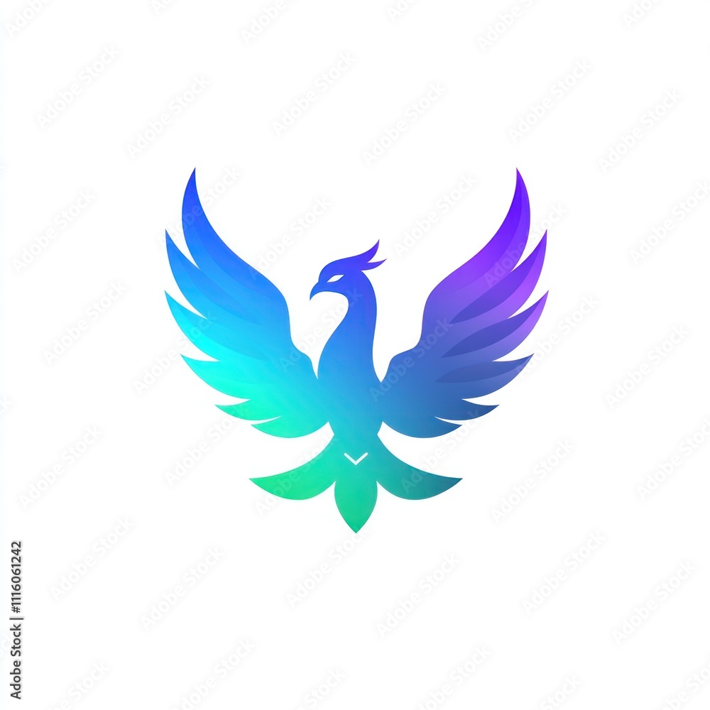 Obraz premium Gradient phoenix bird logo design.