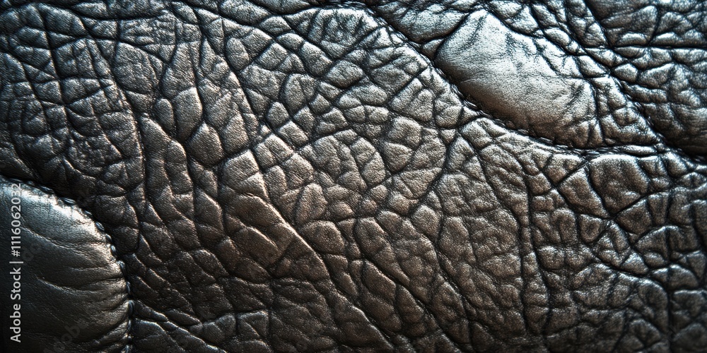Textured surface of dark leather showcasing intricate patterns and natural imperfections in warm light Textured surface of dark leather showcasing intricate patterns and natural imperfections in warm light
