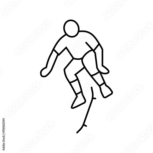 freestyle skating line icon vector. freestyle skating sign. isolated contour symbol black illustration