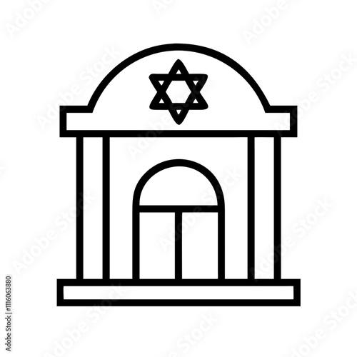Icon of a synagogue with a traditional dome, ideal for historical or cultural content.