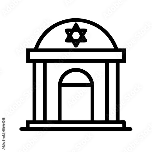 Icon of a synagogue with a traditional dome, ideal for historical or cultural content.