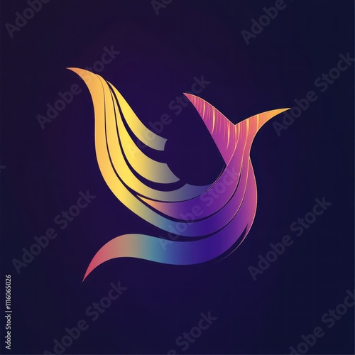 Here's a  and keyword list suitable for stock photo submission.. Abstract colorful bird logo design. photo