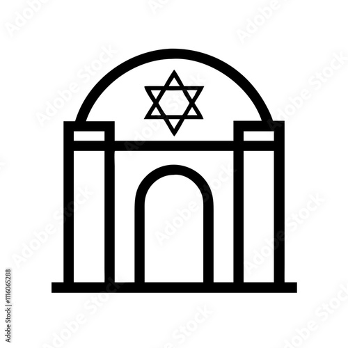  Artistic, abstract synagogue icon, perfect for creative and contemporary themes.