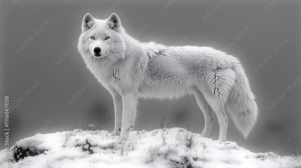 Naklejka premium Realistic wolf running pencil sketch wallpaper images showcasing lifelike motion