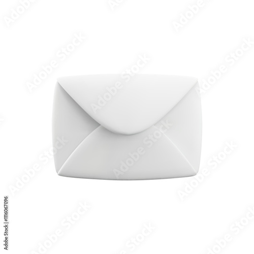 Vector cartoon 3d closed envelope. Realistic 3d render white letter icon, new message notification, email sign, newsletter subscription symbol. Cute design element for web, social media, app, advert.
