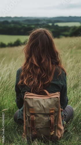Relaxing moment in a grassy field during a peaceful afternoon