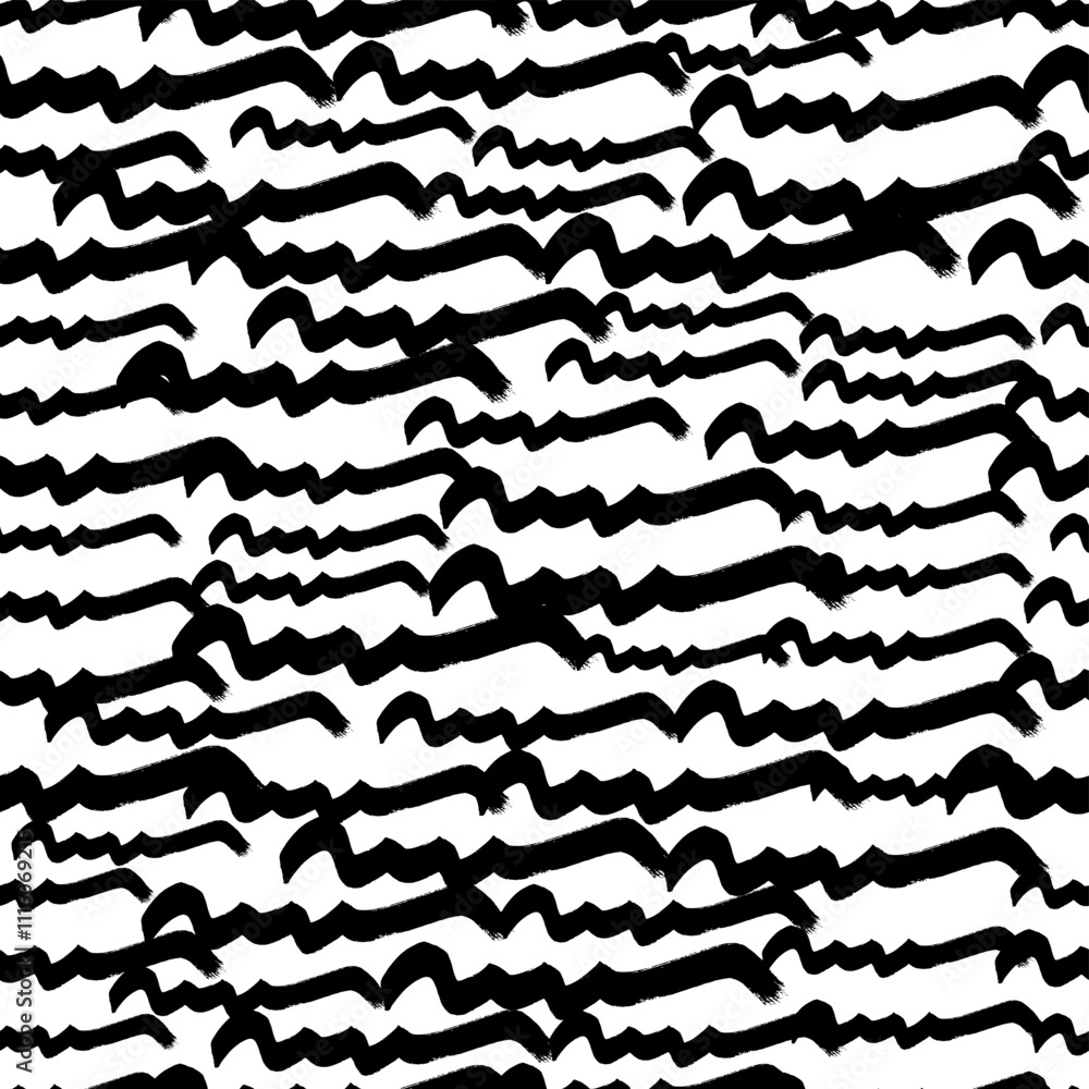 Seamless pattern with black wavy brush strokes Seamless pattern with black wavy brush strokes