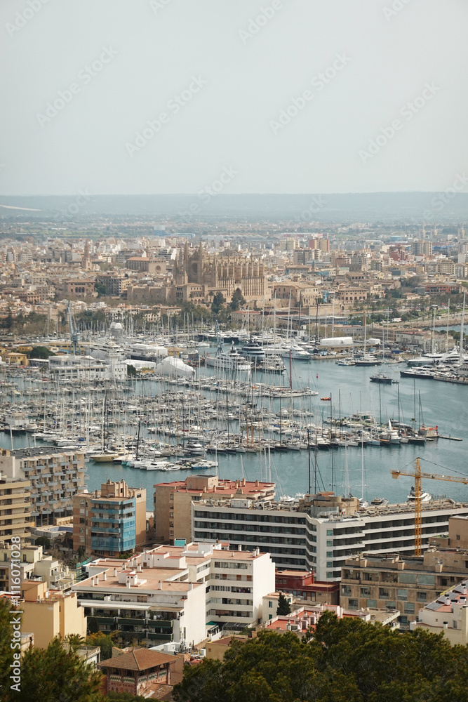 Obraz premium A view from Castell de Bellver, a castle in Palma de Mallorca, Spain