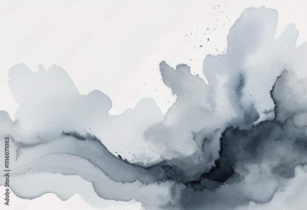 Obraz premium Soft Grey Watercolor Background