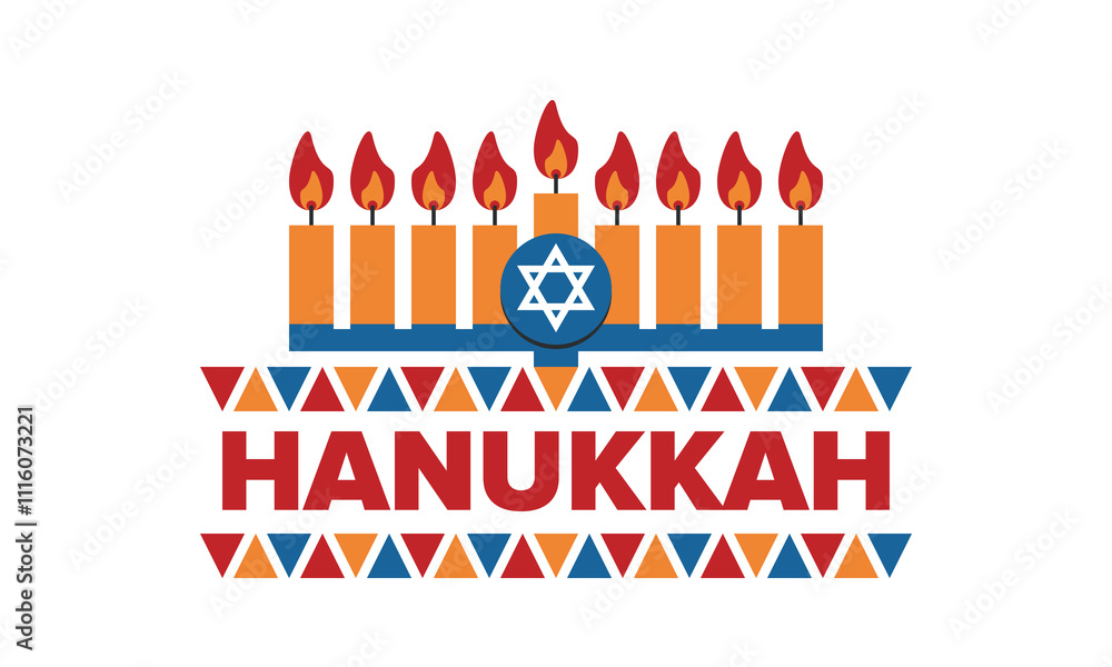 Hanukkah. Jewish festival. Festival of Lights. Traditional menorah. Candles. Star of David. Happy holiday banner. Creative art template. Vector illustration Hanukkah. Jewish festival. Festival of Lights. Traditional menorah. Candles. Star of David. Happy holiday banner. Creative art template. Vector illustration