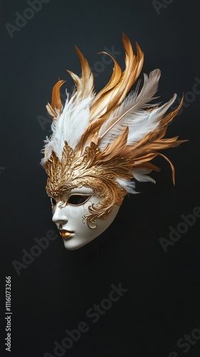 Decorative mask with feathers showcasing artistry and creativity in design