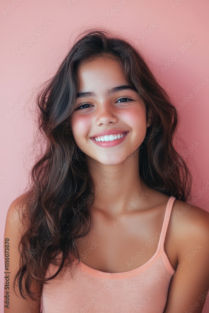 Portrait of a smiling Brazilian teen girl with flawless skin Portrait of a smiling Brazilian teen girl with flawless skin