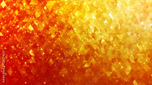 Abstract fiery gold and orange mosaic background with glittering sparkles, ideal for festive designs, luxurious branding, and celebratory themes. photo