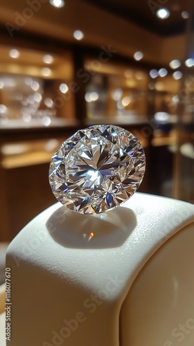 Sparkling crystal diamond reflecting vibrant colors in natural light